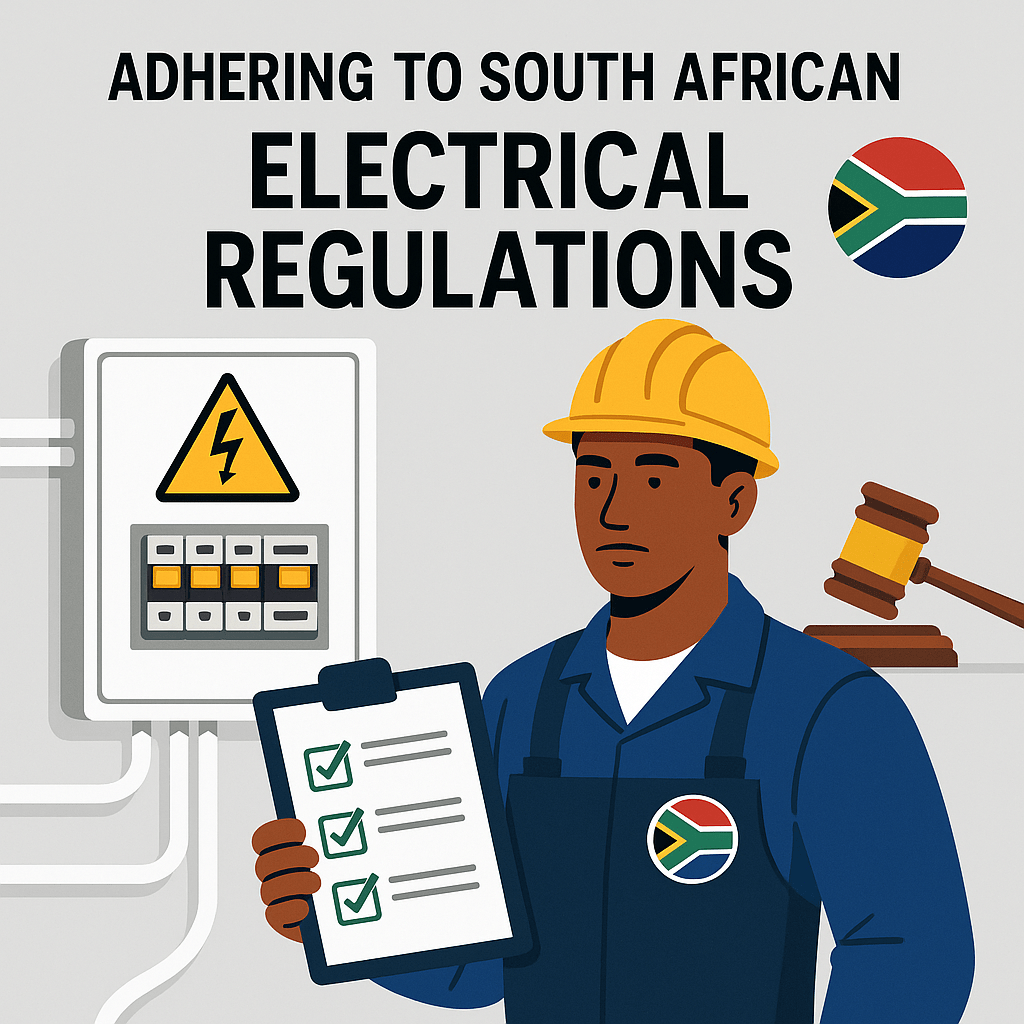 Power Trip: Navigating the Legal Minefield of Electrical Installations in South Africa 2 electrical compliance,safety,electrical supply Registered electrician inspecting residential electrical panel for compliance in South Africa.